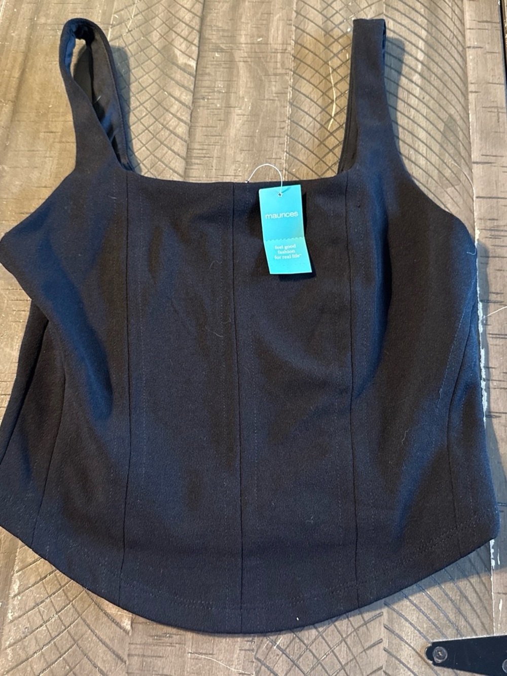 Maurices Black Square Neck Camisole with Wide Straps
